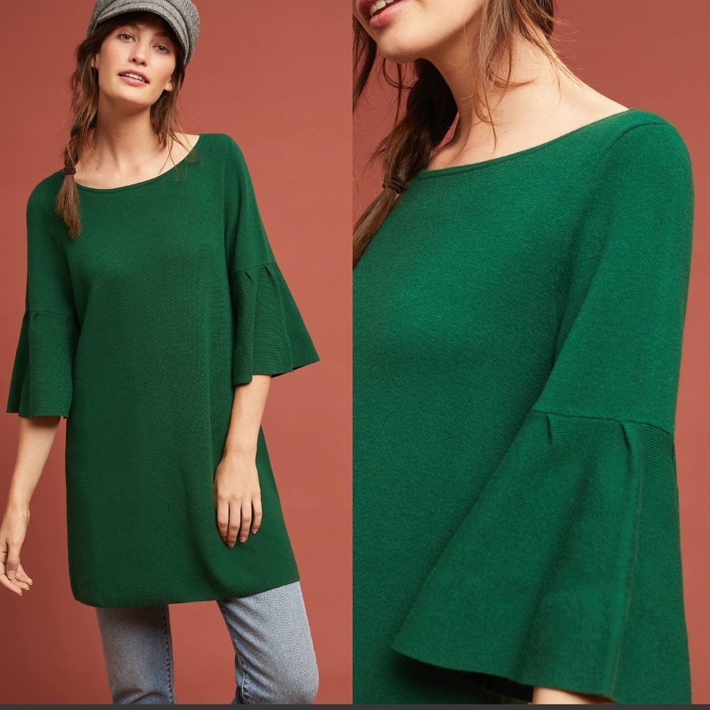 Anthropologie Dress Womens XS Moth Chester Bell Sleeve Boho Hippie Tunic